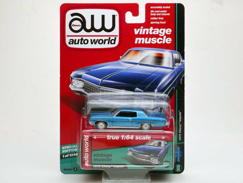 1/64 autoworld シボレー インパラ 青メタ 1970 vintage muscle 2017 r1 AW64102-A