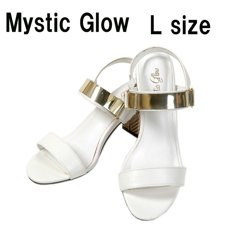 275-443◆mystic glow/ミステック グロウ レディース サンダル ホワイト L(23.5～24.0cm)