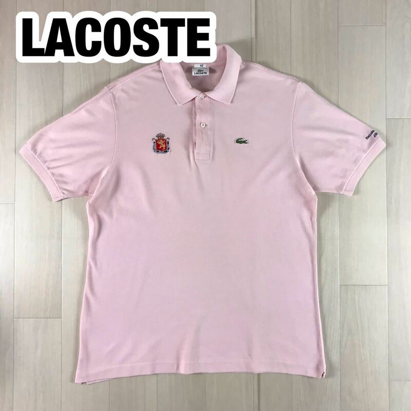 LACOSTE ラコステ 半袖 ポロシャツ 6 ピンク ビッグサイズ ゴルフ ワニ