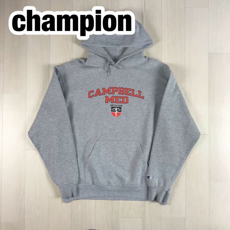 Champion チャンピオン スウェットパーカー L 霜降りグレー Campbell キャンベル大学