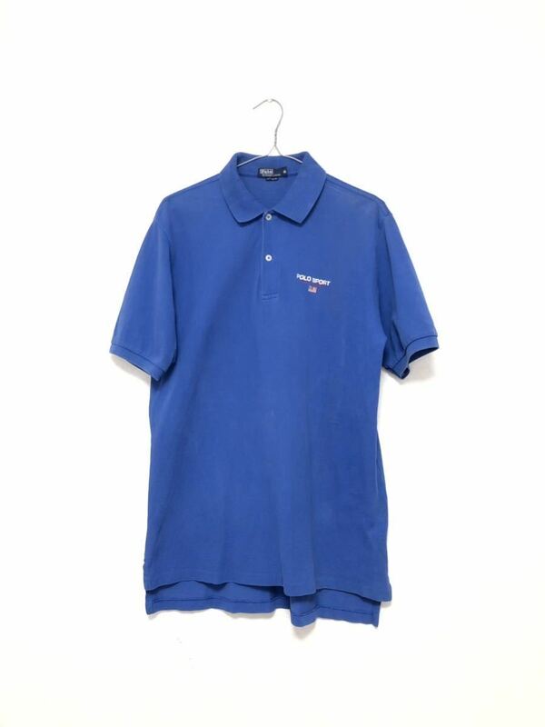 90s Polo Ralph Lauren ポロシャツ 半袖 XL ブルー POLO SPORT ポロ スポーツ アメリカ