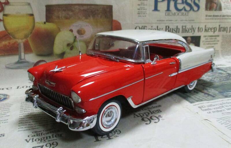 ☆絶版*ダンバリーミント*1/16*1955 Chevy Bel Air Coupe レッド/アイボリー