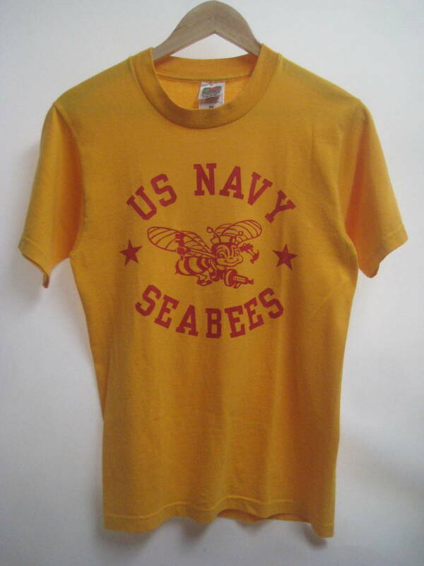 一点物!! FRUIT OF THE LOOM フルーツオブザルームプリント BEST ミリタリープリント Tシャツ U.S NAVY SEA BEES サイズ S