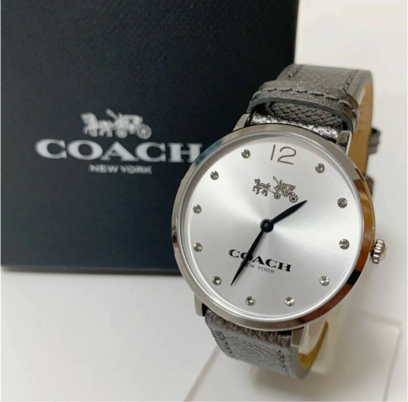 COACH コーチ アナログ 腕時計 イーストン グレー×シルバー 中古