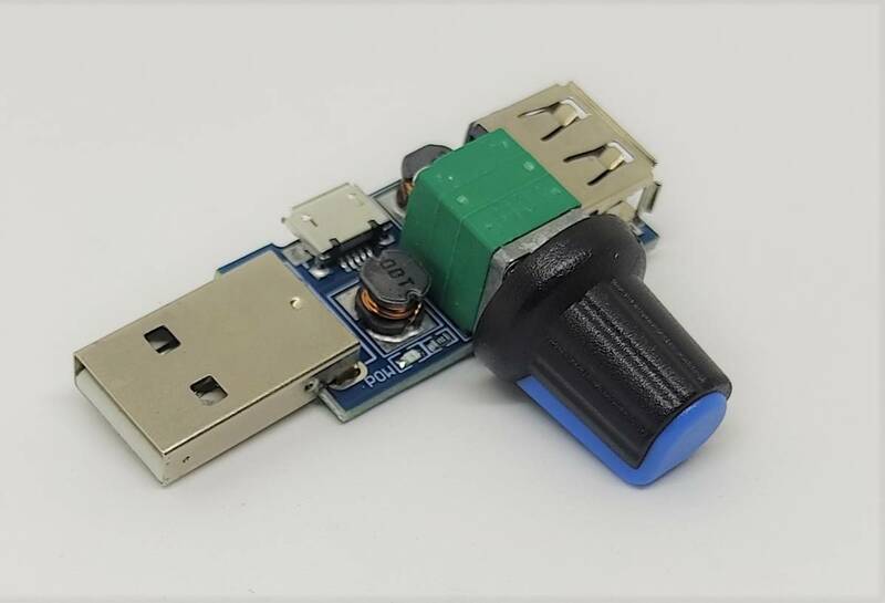ＵＳＢ ファンコントローラー 電圧コントローラー USBファンの風速調整に 無段階に調節可能 5V→約2.5～8Vに調節可能 マイクロUSB入力可能 