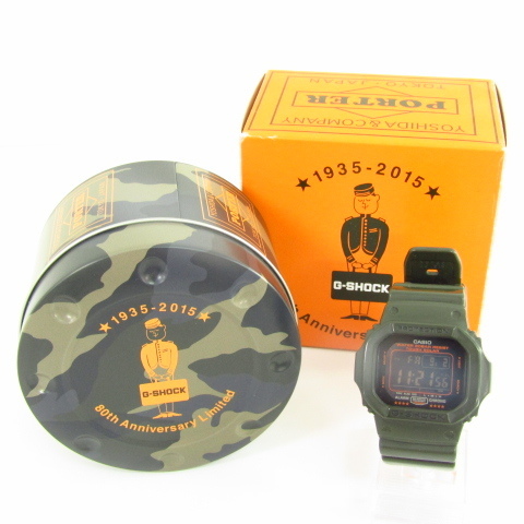 CASIO G-SHOCK カシオ G-ショック × PORTER ポーター G-5600E デジタル腕時計 80周年記念コラボ 箱付き ▼AC23315