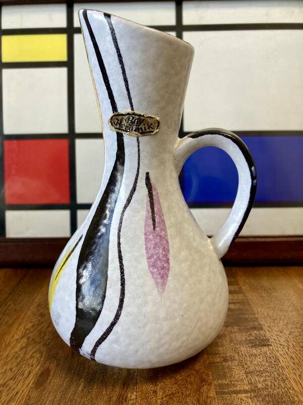 希少 50s 60s ヴィンテージ ミッドセンチュリー 西ドイツ製 Ray Keramik 陶器 花瓶 フラワーベース インテリア オブジェ