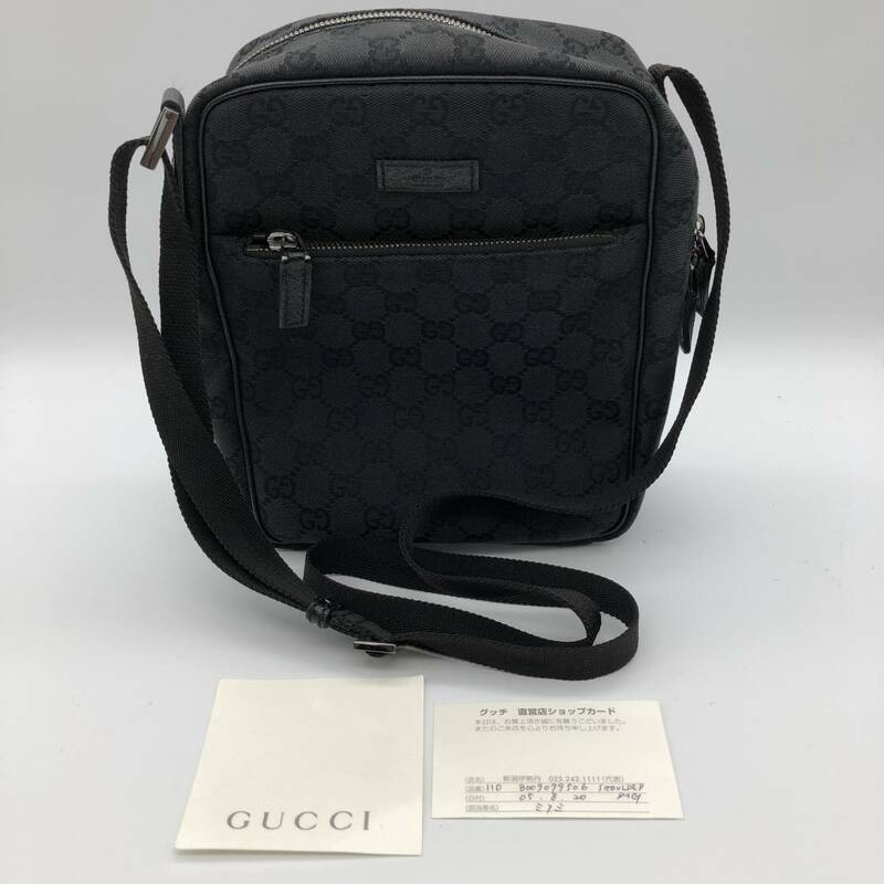 GUCCI 03136 ショルダーバッグ GGキャンバス ブラック 鞄 カバン グッチ 付属有