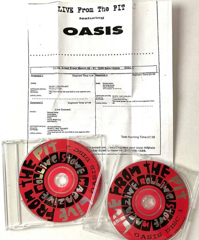 非売品 ★ OASIS Live From The Pit RADIO SHOW CD PROMO オアシス 激レア盤 2枚組 1996年 入手困難