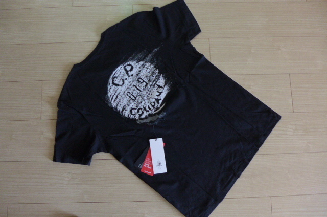 新品 送料無料 即決 CPカンパニー シーピーカンパニー C.P.COMPANY 半袖プリント Tシャツ ブラック サイズL