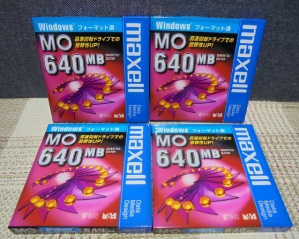 maxell MO 640MB 4枚セット　Windows フォーマット済／未開封品