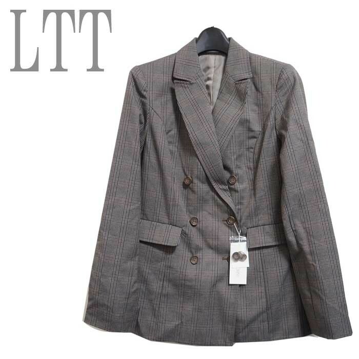 新品/ロングジャケット/チェック/LTT/高身長/オフィス●い0401