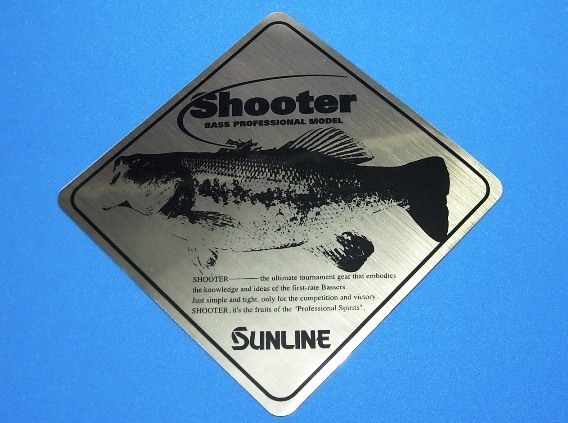 サンライン シューター SUNLINE Shooter ブラックバス ステッカー 銀 シール　角88mm
