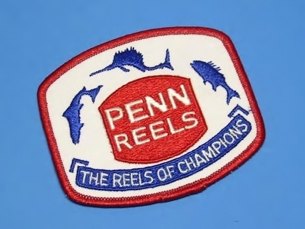 ペン リール チャンピオン 赤 PENN REELS　U.S.A ワッペン パッチ 90-75mm