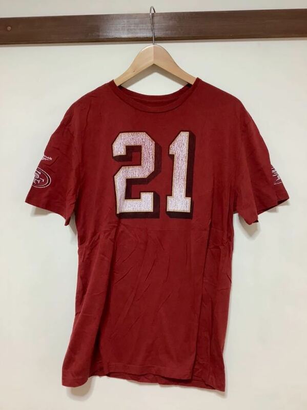 ろ917 NFL サンフランシスコ 49ers #21 GORE プリントTシャツ 半袖Tシャツ L Reebok
