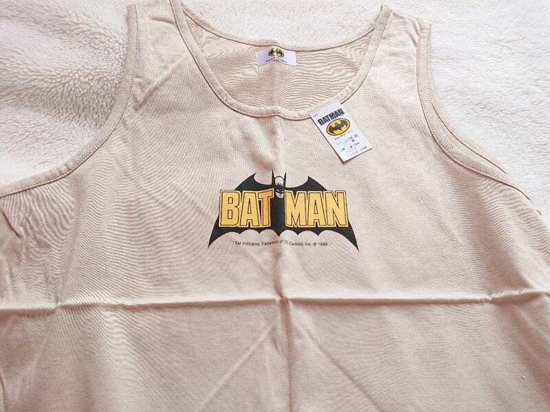 ★sweet★バットマン。ＢＡＴＭＡＮ.タンクトップ。日本製。ベージュ。綿１００%、size、Ｍ