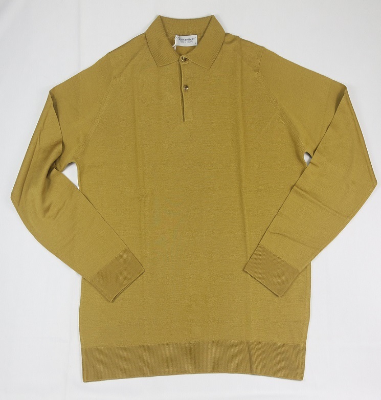 新品 John Smedley　ジョンスメドレー　 最高級メリノウール　 ロングポロ　XLサイズ 　SIGHT OCHRE