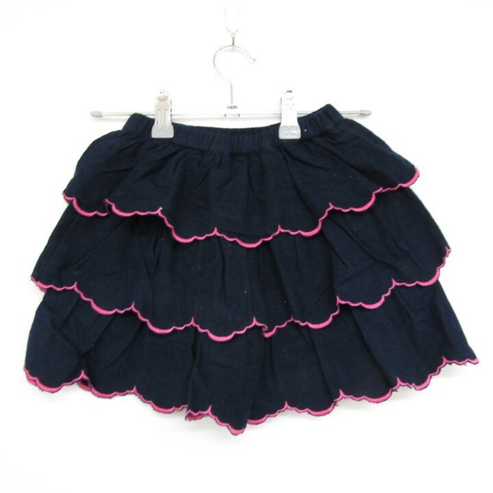 フォーティワン ティアードフリルスカート ウエストゴム 女の子用 95サイズ 黒ピンク ベビー 子供服 FORTY ONE 未使用 新品