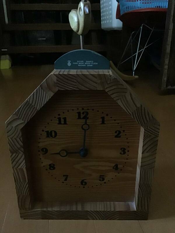 KICORI 置時計 キコリ キコリ時計 掛け時計 掛時計 ハンドメイド 手づくり 時計クオーツ 壁置両用　手作り 時計 工房 