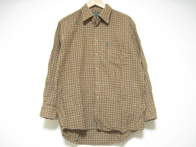 ROYAL POLO SPORTS CLUB ロイヤル ポロ スポーツクラブ トップス シャツ 長袖 胸ポケット チェック 茶 ブラウン ベージュ Mサイズ
