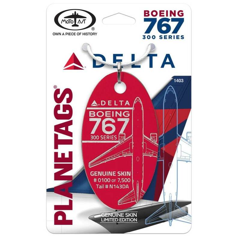 【レア】PLANETAGS B767 N143DA DELTA Light Red プレインタグス デルタライトレッド 機体再生 キーホルダー ボーイング