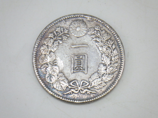 h2J008Z- 日本古銭 新1円銀貨 小型 一圓銀貨 明治45年