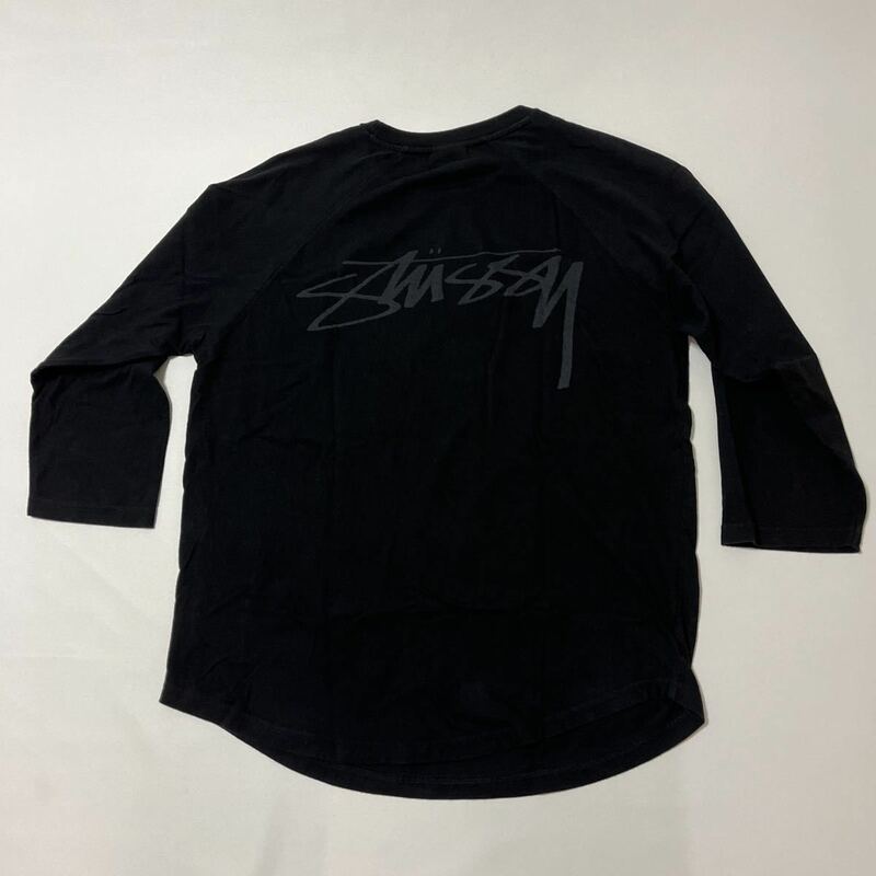 STUSSY ラグラン Tシャツ ( ステューシー レア old チャプト 周年 記念 限定 総柄 フォト レア Tシャツ　長袖 Tee 七分袖 ロンT )