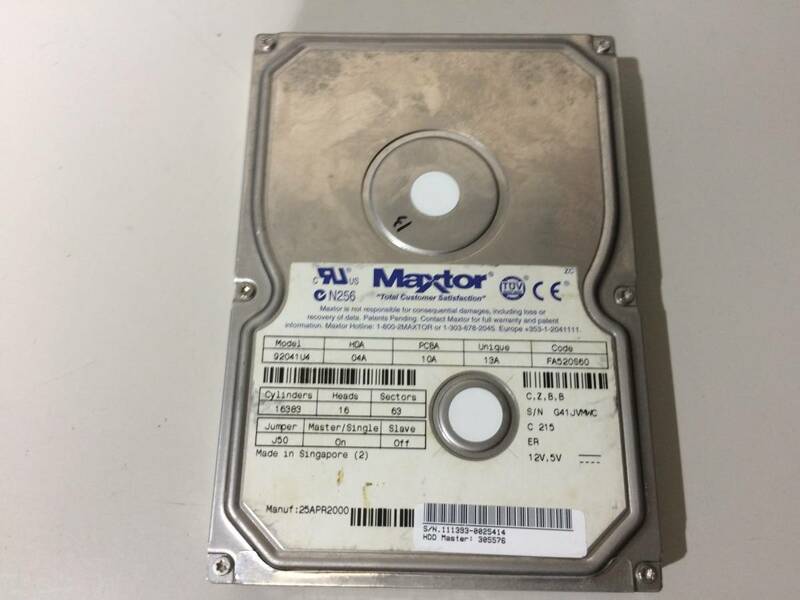 中古品 Maxtor 92041U4 20.4GB PATA(IDE)接続 現状品