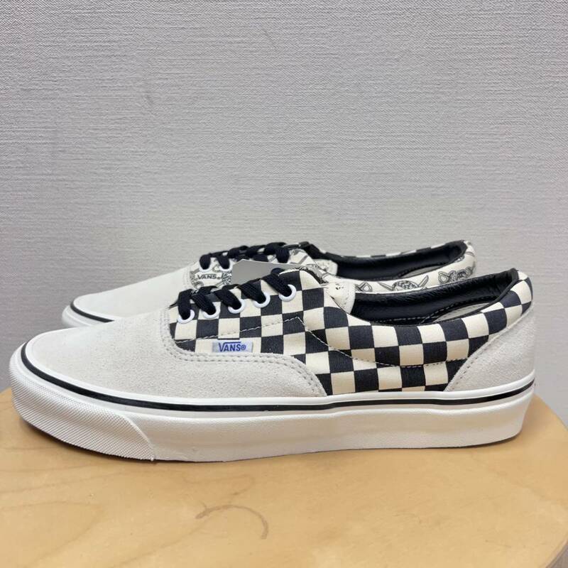 size11 未使用 アナハイム ファクトリー バンズ チェッカーフラッグ スカルパイレーツ スニーカー エラ スエード ブラック DEADSTOCK vans