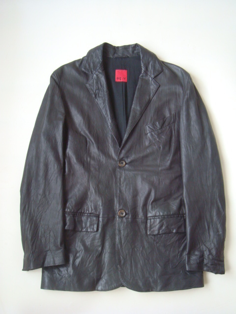 eq.w イタリア製レザージャケット size48 ブラック