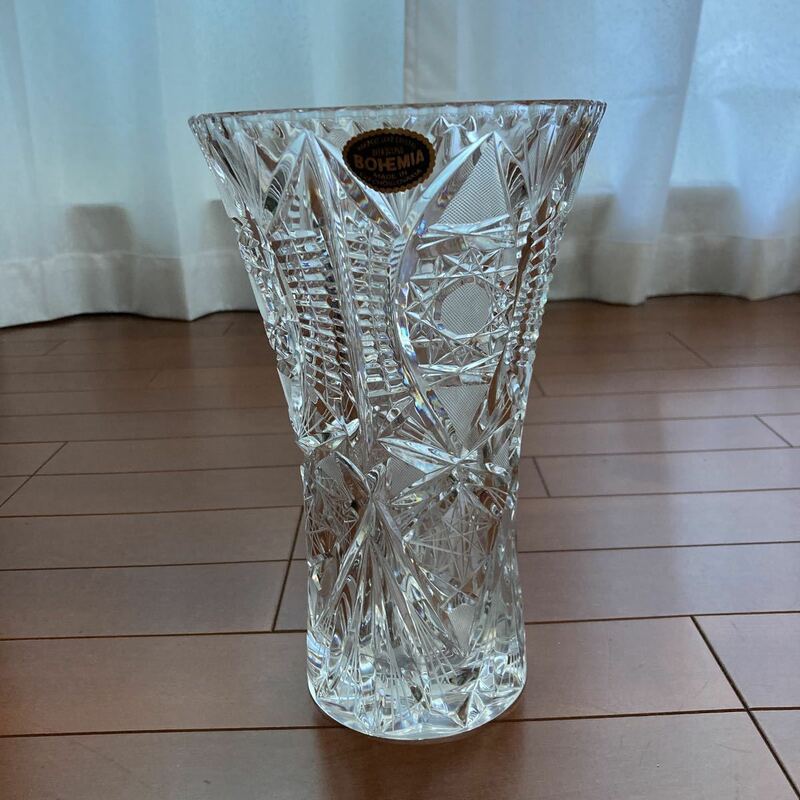 ボヘミア クリスタル ガラス花瓶 BOHEMIA
