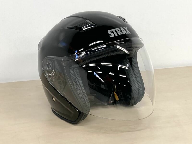 リード工業　STRAX SJ-8 ストラックス　ジェットヘルメット　ブラック　スポーツモデル　シンプル　黒
