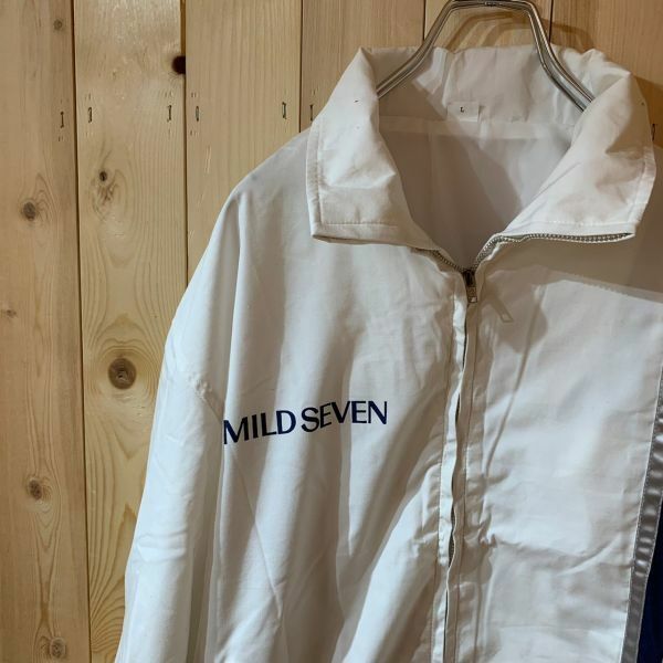 [KWT2456] MILDSEVEN ジップブルゾン メンズ ホワイト×ネイビー L 60