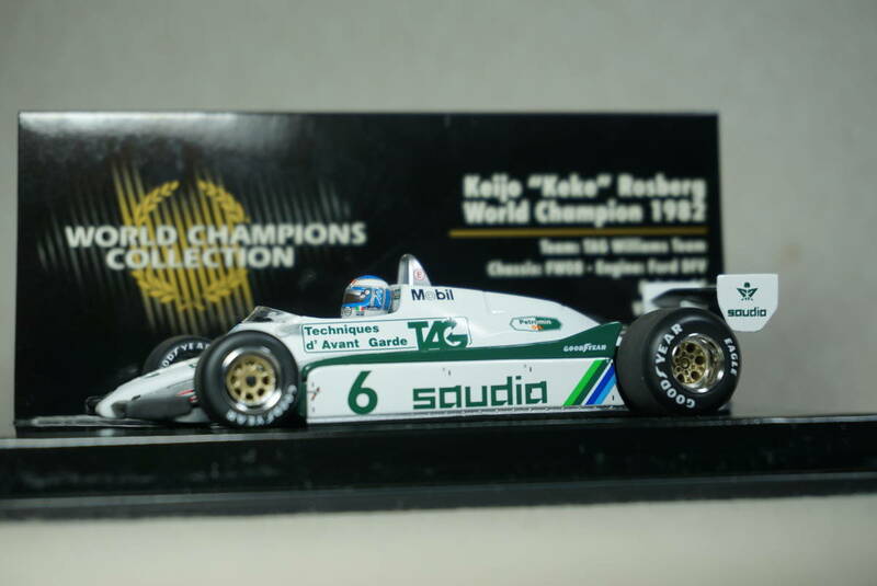 1/43 タバコデカール加工 ロズベルグ 年間チャンピオン MINICHAMPS Williams FW08 #6 Roseberg 1984 World Champion ウィリアムズ DFV ford