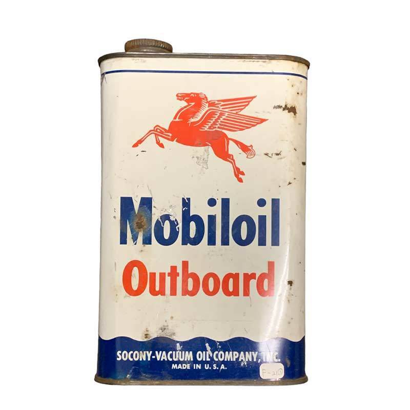 ヴィンテージ オイル缶 【Mobil oil Outboard】 モービルオイル アメリカン雑貨