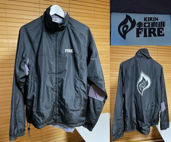 【激安1点のみ 非売品 限定】KIRIN FIRE 辛口珈琲 キリン ファイヤー ポリエステル 100％ ブルゾン ジャンパー フリーサイズ ブラック