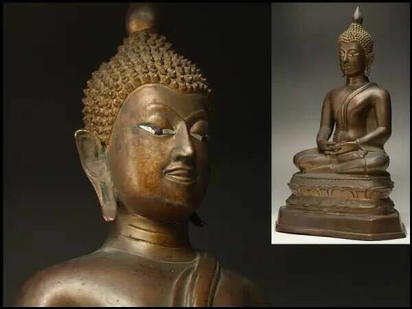 中国古美術 仏像 銅製 象嵌 唐物 清時代
