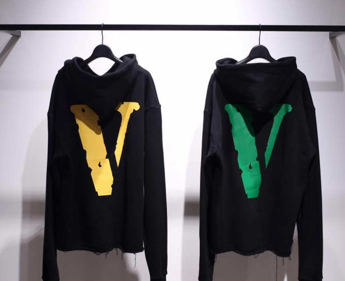 送料無料 新品　vlone パーカー 黒 緑 Lサイズ friends 日本限定 popup ポップアップ cherry