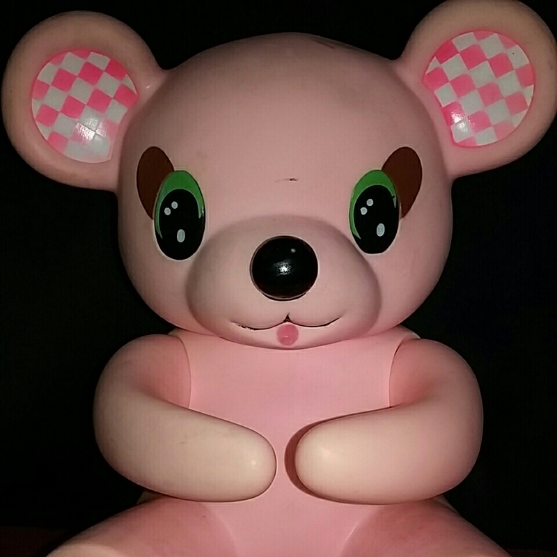 貴重 ！ 当時物 ！ 中島製作所 ピンク クマ 熊 デカソフビ 人形 オリジナル 亀 マーク付 ソフビ 抱っこちゃん 風 押すと ピー と鳴ります。