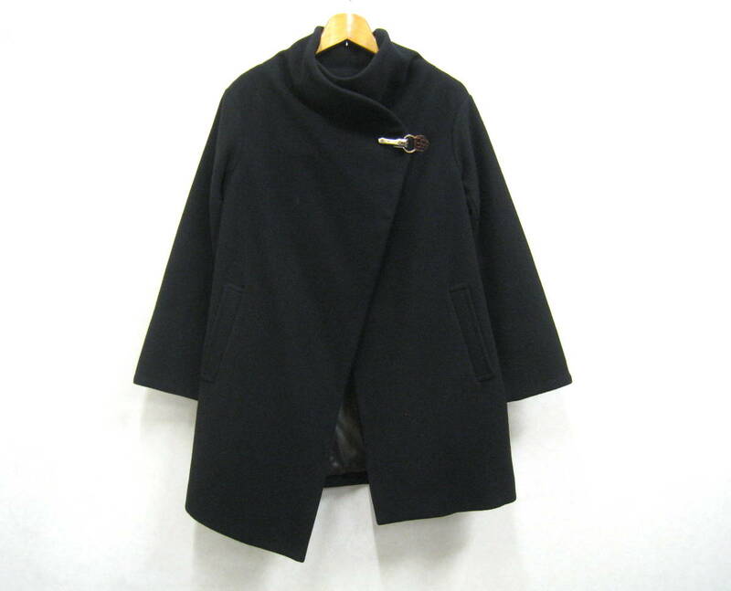 美品■GOUT COMMUN グーコミューン ウール100％ コート ジャケット レディース サイズ38 ブラック