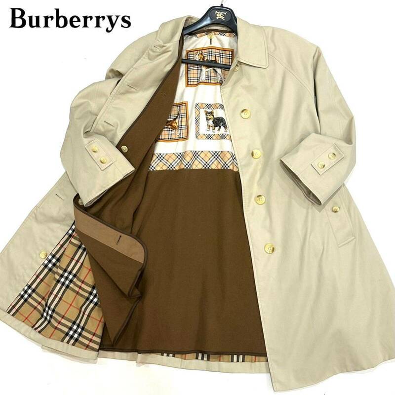 希少!!英国製!90s vintage Burberrys 犬柄 カシミヤ混 ライナー バルマカーン コート レディース(10R)ライトベージュ England