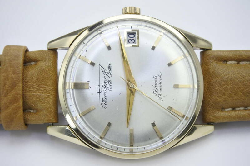 ☆☆☆当時の最高級品　1963年製 CITIZEN SUPER JET AUTO DATER　39石 100ミクロン金張　自動巻紳士腕時計　中古逸品