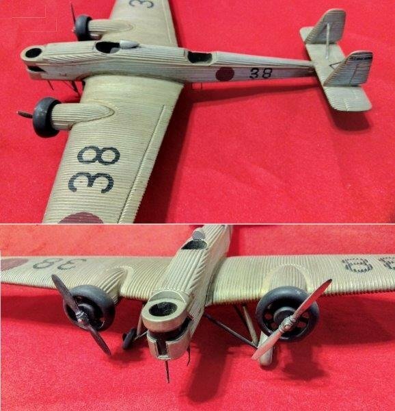 93式重爆撃機 恐らく当時物 木製飛行機模型 運賃着払 1030U12G