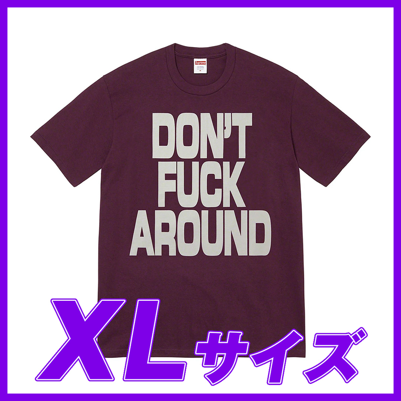 1805　Supreme Don't Fuck Around Tee (Eggplant）XL / シュプリーム ドント ファック アラウンドTee エッグプラント XLサイズ 2022FW