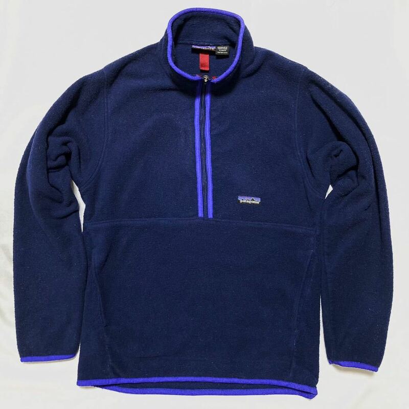 99年製 パタゴニア 90s Patagonia シンチラ マースピアル プルオーバー 25735 FA99 ハーフジップ フリース ネイビー パープル S 90年代