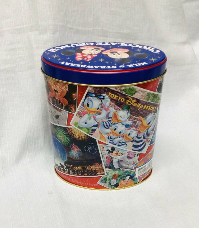 ◇東京ディズニーリゾート◇2018年 ミッキー ミニー ドナルド チップ＆デール お菓子の空き缶 筒型/小物入れ 