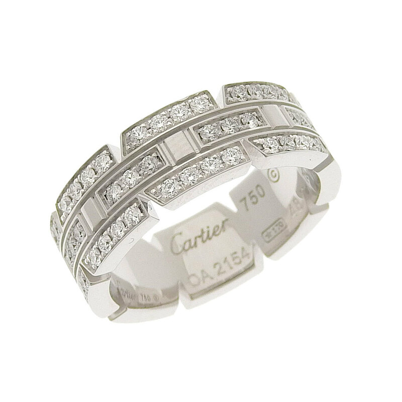 カルティエ Cartier タンクフランセーズ リング 指輪 K18 750ＷG フルダイヤモンド #48 8.5号 レディース 8244
