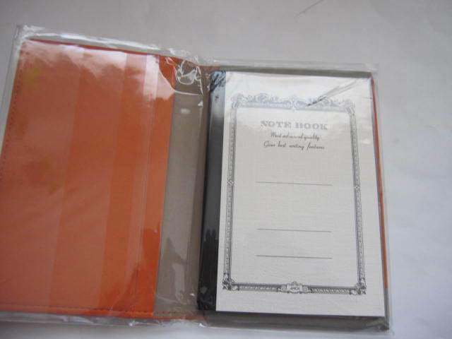 新品　未使用　限定色　アピカノート　オレンジ色　ミニノートブック　イタリアンフェイクレザー　　 B7サイズ用 　
