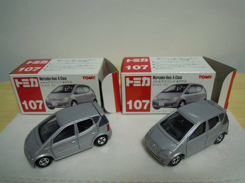 トミカ 107 メルセデス ベンツ Aクラス ２個セット Mercedes-Benz A-Class 赤箱 TOMICA トミー TOMY 1/57