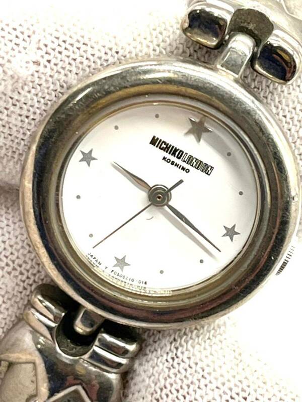 MICHIKO LONDON ミチコロンドン クォーツ腕時計 白文字盤 クラウン シルバー レディース